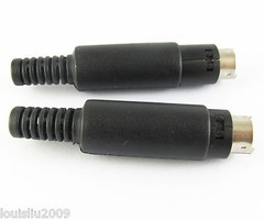 24pcs 8 Pin Mini DIN Plug Connector Plastic Handle