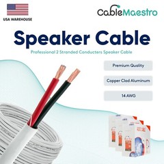 14AWG Speaker Cable 2 Conductors Wire Audio In Wall CL2 14/2 Gauge 100-500ft Lot