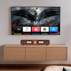 Wood Grain 4D Surround Heavy Bass 2″ 10W Retro Bluetooth Strip Audio speaker NEW