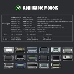 Android 15 4+64G 8-CORE Car Radio Stereo for VW 4GB RAM+64GB ROM-XJG, Black