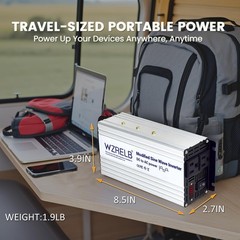 1200W Power Inverter 12/24V DC to 110V 120V AC Peak 2400W Vehicle RV Emergency