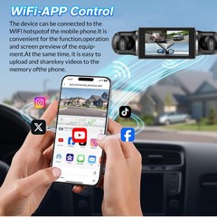 Car DVR Dash Cam WiFi GPS FHD 4 Lens*1080P Dashboard Camera 24Hr Parking Monitor