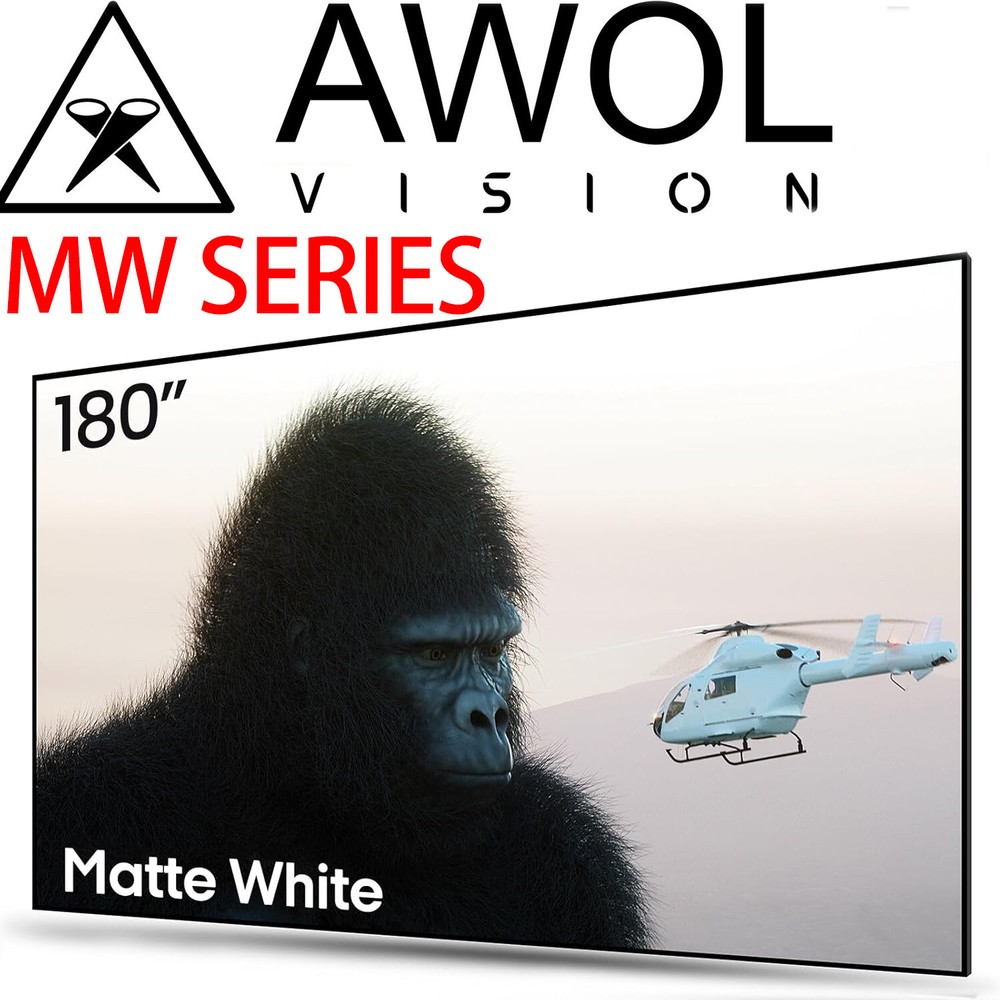 AWOL VISION Wall Mount Projector Screen 100”,120”,135”,150”,180”Fixed Frame