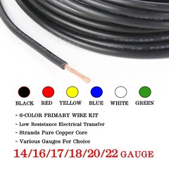 14 Gauge Car Copper Power Primary Wire Black Red Blue Yellow Green White AWG Lot