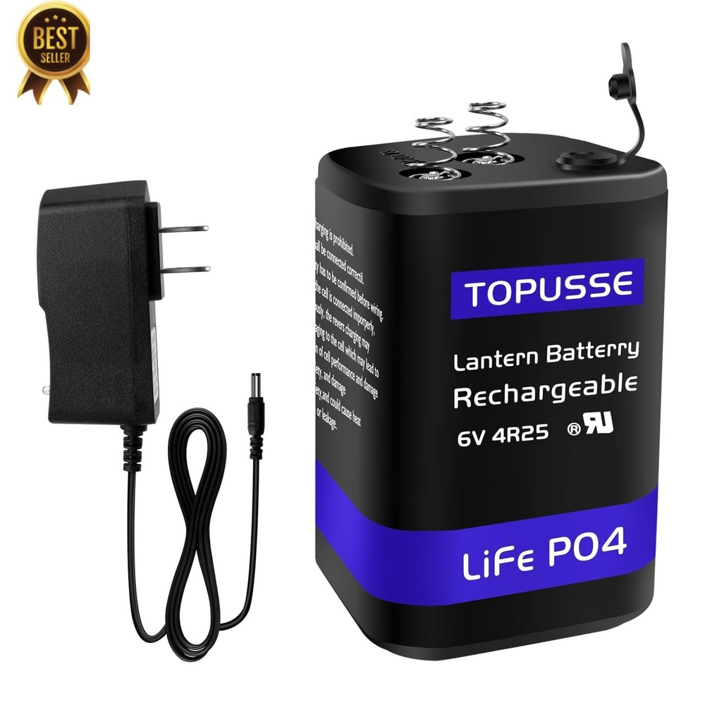 6V 4.5AH Rechargeable LiFePO4 Lantern Battery with Charger