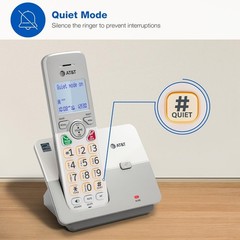 Compact EL1121 Cordless Landline Phone with Hands-Free Speakerphone & Quiet Mode