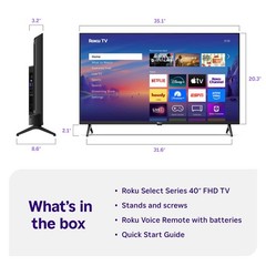 Roku 40″ 40BA Full HD (1080p) Smart TV, with HDMI & Wi-Fi