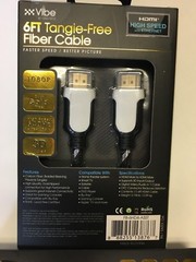 HDMI FIBER CABLE/CORD 6FT TANGLE FREE HIGH SPEED W/ETHERNET 1080P 3D VIDEO 24KT
