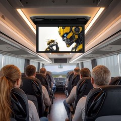 21.5″ Flip Down 1080P LCD IPS Monitor for Car Coach Bus Kitchen HDMI IR USB MP5