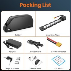 E-bike battery 60V 20Ah with 50A BMS Down Tube Lithium Rechargeable Battery
