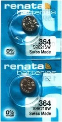 Watch Batteries 364 SR621SW Silver Oxide 1.55V 2 Pack