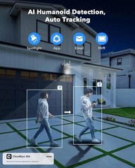 CAMCAMP Wireless Security Camera System with 10.1″ Monitor+4pcs 2K Dual Lens Cam