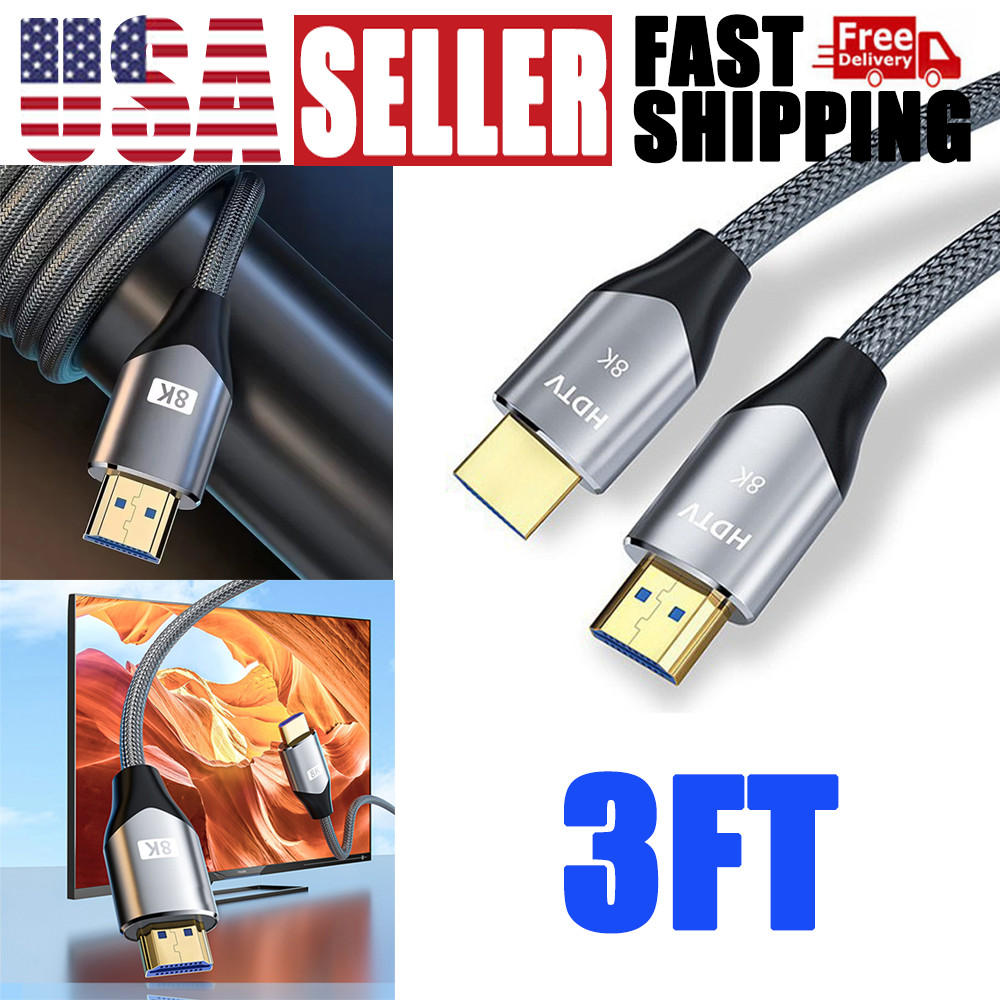 48Gbps HDMI Cable Ultra High Speed Cord 2.1 8K HDTV for PS5 PS4 Xbox Switch PC