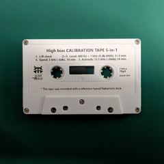 5-in-1 High bias Calibration cassette tape: L/R+400Hz+1kHz+3kHz+12.5kHz. Maxell+