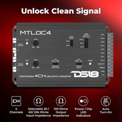 DS18 4-Channel High-to-Low Level Line Output Converter with Remote Turn-On