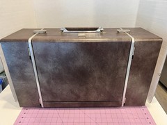 GE VINTAGE TRIMLINE 400 PORTABLE TURNTABLE AMP SPEAKERS SUITCASE Black Chestnut