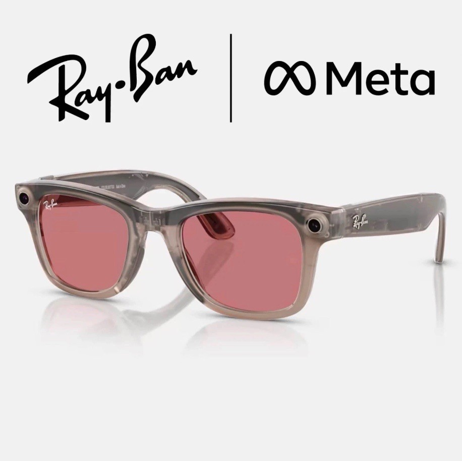LIMITED EDITION – Ray Ban Meta Warm Stone Transition Lenses Watermelon Red