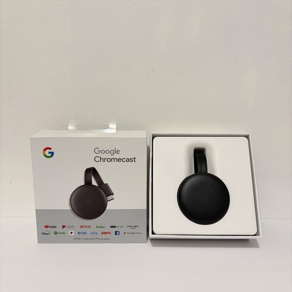 Google Chromecast HD (3rd) 1080p Media Streaming Device CIB Tested