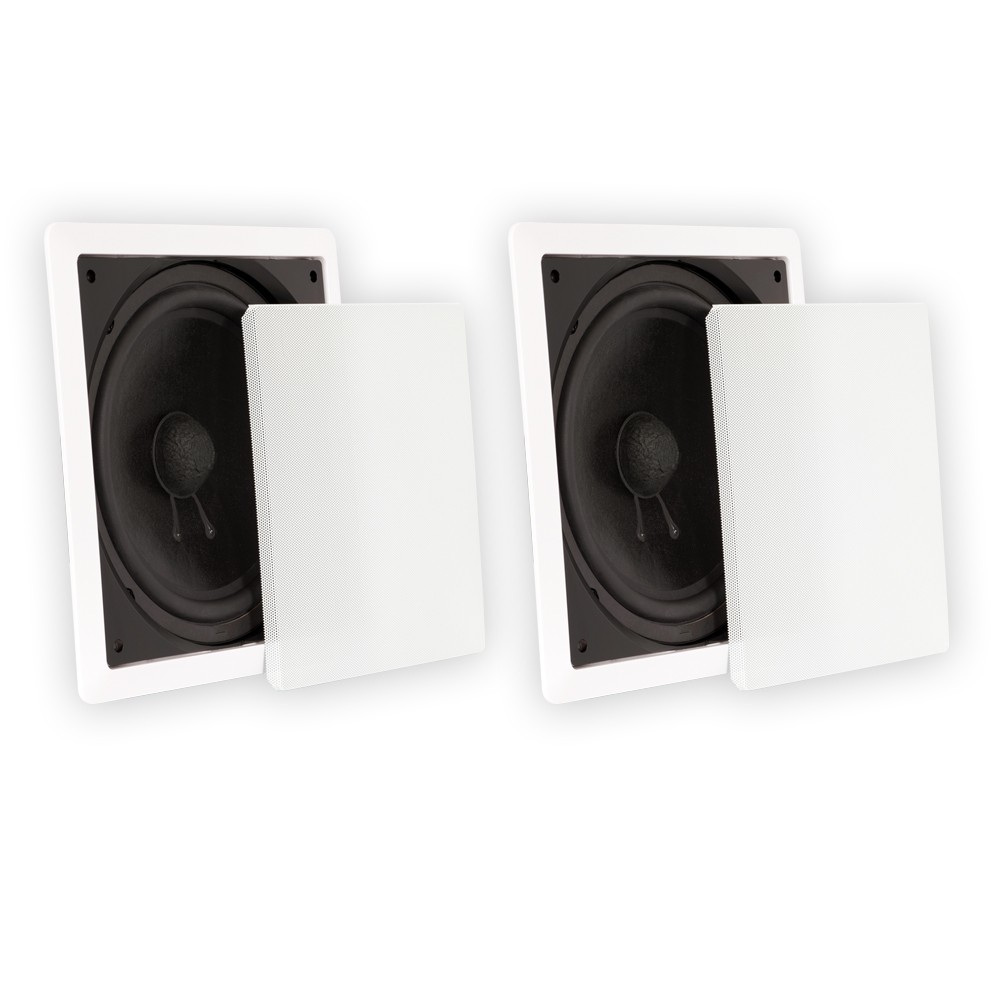 Theater Solutions TS1000 Flush Mount Passive 10″ Subwoofer Speaker Wall 2 Pack
