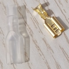 100 Sets Brass Female Spade Terminals 4.8mm Wire Connectors Insulating Sleeve US