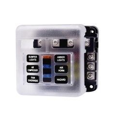 6 Way 12V 24V Auto Car Power Distribution Blade Fuse Holder Box Block Panel
