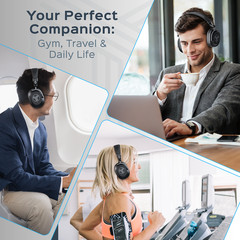 TREBLAB U5 – Hybrid Active Noise Cancelling Headphones Over-Ear 55 Playtime