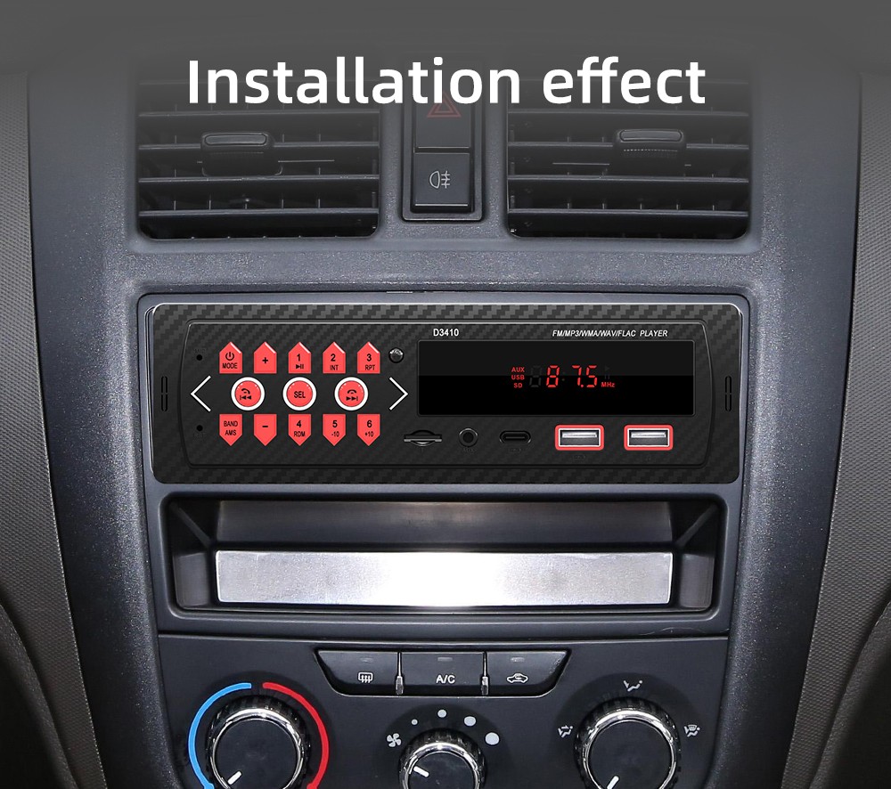 Single 1 DIN Car Stereo Head Unit FM Bluetooth Audio MP3 FM USB AUX-IN TF AM
