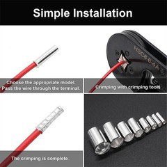 10-100PCS Wire Ferrules Crimp Terminal Connector Kits AWG (8 6 4 2 1/0 2/0) US