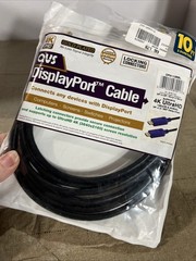 New Lifetime Gold Plated QVS DisplayPort Cable 4K 1080p/3d Any Device 10ft
