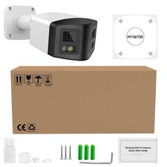 VIKYLIN 4K 8MP 180° Panoramic Bullet IP Camera Dual Light Full Color IR Swith