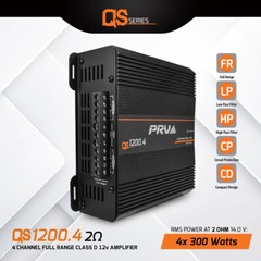 PRV Audio QS1200.4 2 Ohm Compact 4 Channel Digital Full Range Car Amp 1200W
