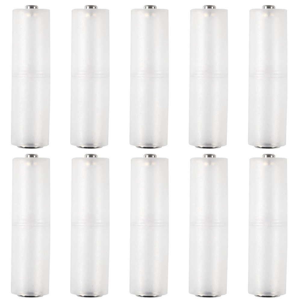 Coliao 10pcs AAA to AA Battery Adapter Clear