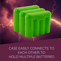 6 GREEN AA AAA BATTERY BATTERY PLASTIC STORAGE CASE HOLDER BOX USA SHIP