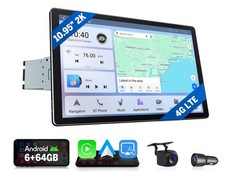 10.95″ Android 13 Car Stereo Head Unit Single DIN WiFi6 GPS Wireless CarPlay DSP