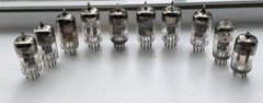 Lot of Ten (10) 12AT7 Vacuum Tubes “D”and “O” Getters Several Blackplates