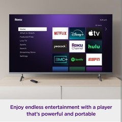 Roku Streaming Stick 4K 2160p HDR Dolby Vision Wi-Fi HDMI Voice Remote