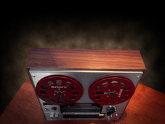 SONY REEL TO REEL 🌈RaRe🌈 Red Vintage Stereo Tape Recorder