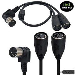 50cm/19in 5 Pin Din Male to 2x 5 Pin Din Female Audio Adapter Y Splitter Cable