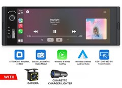 Single DIN 6.28″ IPS Head Unit Wireless CarPlay Android Auto Car Stereo Radio FM