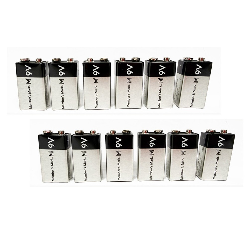 Member’s Mark 9V Alkaline Batteries, PACK OF 12 Batteries, DEC 2030