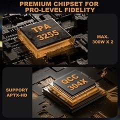 Ampapa 2 Channel Bluetooth Amp: HiFi 300W x2 Stereo Amplifier with BT 5.2 | H…