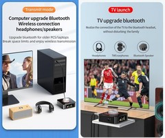 Bluetooth 5.0 Audio Receiver Transmitter AUX RCA USB TF Wireless Adapter for TV