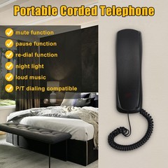 Telephone Desktop Corded Landline Mini Phone For Hotel Office Home Wall Mount US