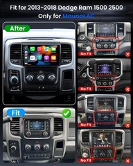 4GB RAM+64GB ROM Car Radio for Dodge Ram 1500 2500 2013-2018: 1280 * 9 Inches