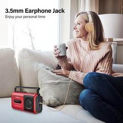 Innovative Red Portable Cassette Tape Player Boombox – AC or Battery Operated