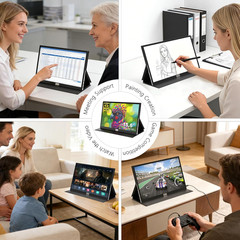 4K Portable Touchscreen Monitor 15.6″ – HDR HDMI USB-C for Laptop & Gaming