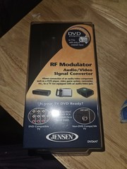 NEW! JENSEN RF Modulator Audio/Video Signal Converter DVD647 RCA to Coaxial