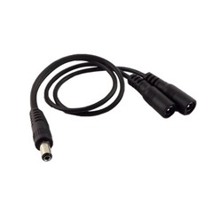 1pc 5.5mm x 2.1mm DC Power 1 Male to 2 Female Port Y Splitter Cable Cord 12V