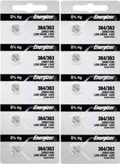 10 x Fresh Stock Energizer Watch Silver Oxide Batteries 364/363 SR621SW Battery