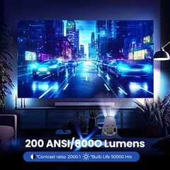4K Mini Projector Android LED 1080P WiFi Bluetooth HD Portable Home Theater HDMI